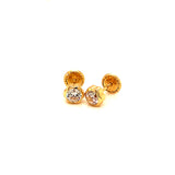 Aretes (flor) para bebés en oro amarillo 10kt.