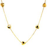 Collar (corazones) en oro amarillo 10kt. 45cm