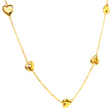 Collar (corazones) en oro amarillo 10kt. 45cm