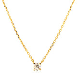 Collar con circón en oro amarillo 10kt. 45cm