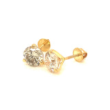 (LD) Aretes con diamantes de laboratorio en oro amarillo 10kt.