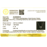 (LD) Collar (corazón) con diamantes de laboratorio en oro amarillo 14kt. 43cm