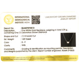 (LD) Collar con diamante de laboratorio en oro blanco 14kt. 42cm