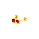 Aretes con circones en oro amarillo 14kt. (Enero)