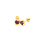 Aretes con circones en oro amarillo 14kt. (Febrero)
