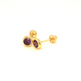 Aretes con circones en oro amarillo 14kt. (Febrero)