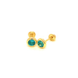 Aretes con circones en oro amarillo 14kt. (Marzo)