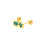 Aretes con circones en oro amarillo 14kt. (Marzo)