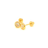 Aretes con circones en oro amarillo 14kt. (Abril)