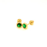 Aretes con circones en oro amarillo 14kt. (Mayo)