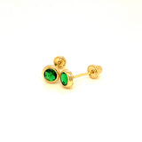 Aretes con circones en oro amarillo 14kt. (Mayo)