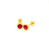 Aretes con circones en oro amarillo 14kt. (Julio)