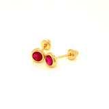 Aretes con circones en oro amarillo 14kt. (Julio)