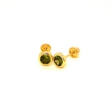 Aretes con circones en oro amarillo 14kt. (Agosto)