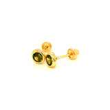 Aretes con circones en oro amarillo 14kt. (Agosto)