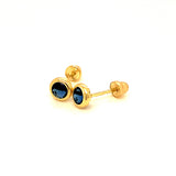 Aretes con circones en oro amarillo 14kt. (Septiembre)