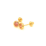 Aretes con circones en oro amarillo 14kt. (Octubre)