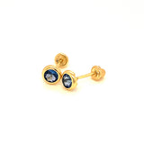 Aretes con circones en oro amarillo 14kt. (Diciembre)