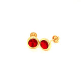 Aretes con circones en oro amarillo 14kt. (Enero)
