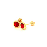 Aretes con circones en oro amarillo 14kt. (Enero)