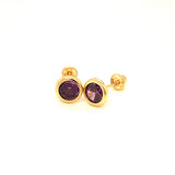 Aretes con circones en oro amarillo 14kt. (Febrero)