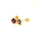 Aretes con circones en oro amarillo 14kt. (Febrero)
