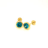 Aretes con circones en oro amarillo 14kt. (Marzo)