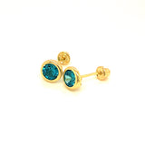 Aretes con circones en oro amarillo 14kt. (Marzo)