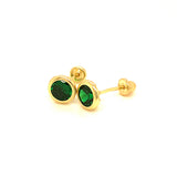 Aretes con circones en oro amarillo 14kt. (Mayo)