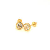Aretes con circones en oro amarillo 14kt. (Abril)