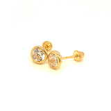 Aretes con circones en oro amarillo 14kt. (Abril)
