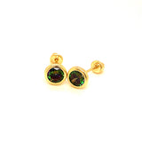 Aretes con circones en oro amarillo 14kt. (Junio)