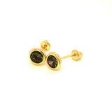 Aretes con circones en oro amarillo 14kt. (Junio)