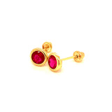 Aretes con circones en oro amarillo 14kt. (Julio)