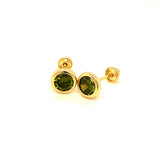 Aretes con circones en oro amarillo 14kt. (Agosto)