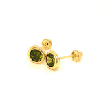 Aretes con circones en oro amarillo 14kt. (Agosto)
