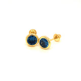 Aretes con circones en oro amarillo 14kt. (Septiembre)