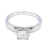 (LD) Anillo con diamante de laboratorio en oro blanco 14kt. D-0.53CTS.
