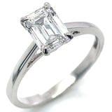 (LD) Anillo con diamante de laboratorio en oro blanco 14kt. D-1.10CTS.