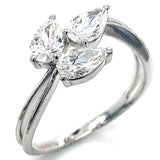 (LD) Anillo con diamantes de laboratorio en oro blanco 14kt. D-1.00CTS.