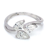 (LD) Anillo con diamantes de laboratorio en oro blanco 14kt. D-1.00CTS.