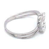 (LD) Anillo con diamantes de laboratorio en oro blanco 14kt. D-1.00CTS.