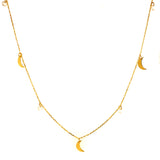 Collar (lunas y circones) en oro amarillo 10kt.