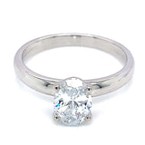 (LD) Anillo con diamante de laboratorio en oro blanco 14kt. D-0.95CTS.