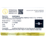 (LD) Anillo con diamante de laboratorio en oro blanco 14kt. D-1.17CTS.