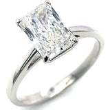 (LD) Anillo con diamante de laboratorio en oro blanco 14kt. D-1.45CTS.