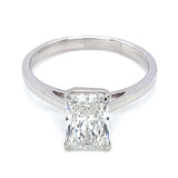 (LD) Anillo con diamante de laboratorio en oro blanco 14kt. D-1.45CTS.