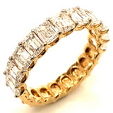 (LD) Banda con diamante de laboratorio en oro amarillo 14kt. D-3.58CTS.