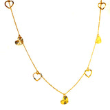 Collar (corazones) en oro amarillo 10kt.