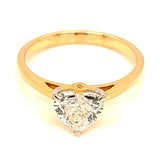 (LD) Anillo con diamante de laboratorio en oro amarillo 14kt. D-1.01CTS.